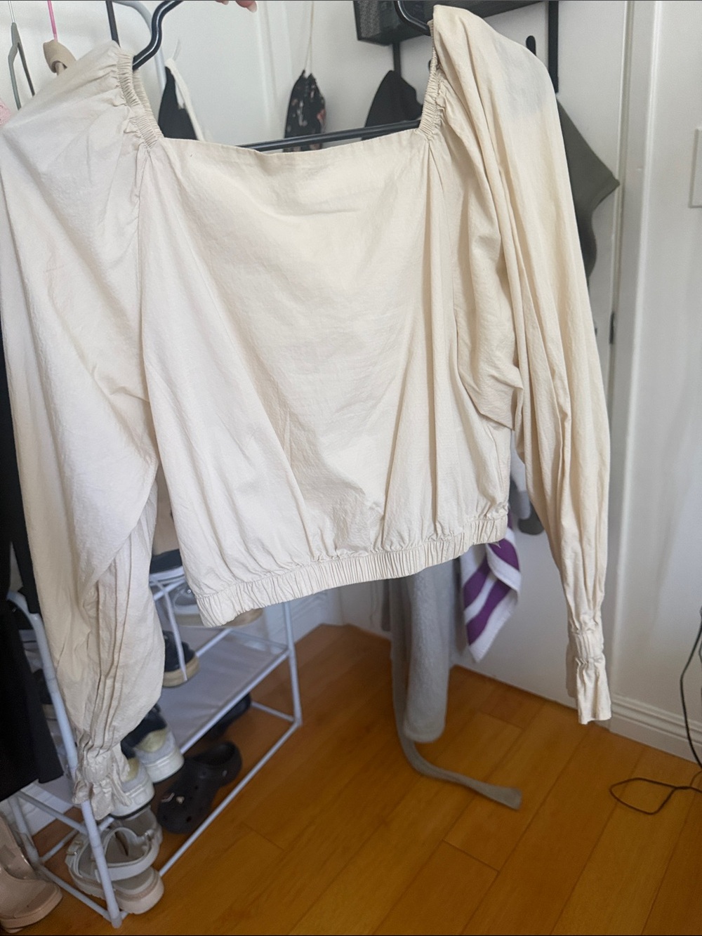 Nordstrom Cream Off-Shoulder Peasant Blouse